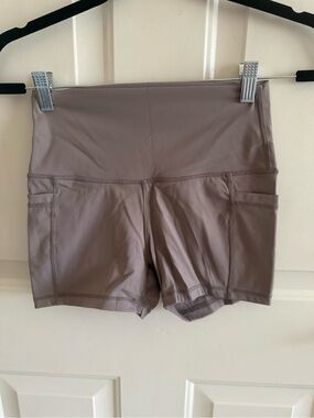High-Waist Women's Performance Shorts in Taupe